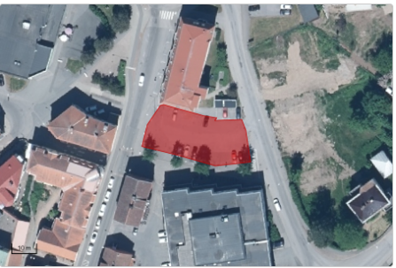 Kartbild över avstängda parkeringsplatsen Malmen