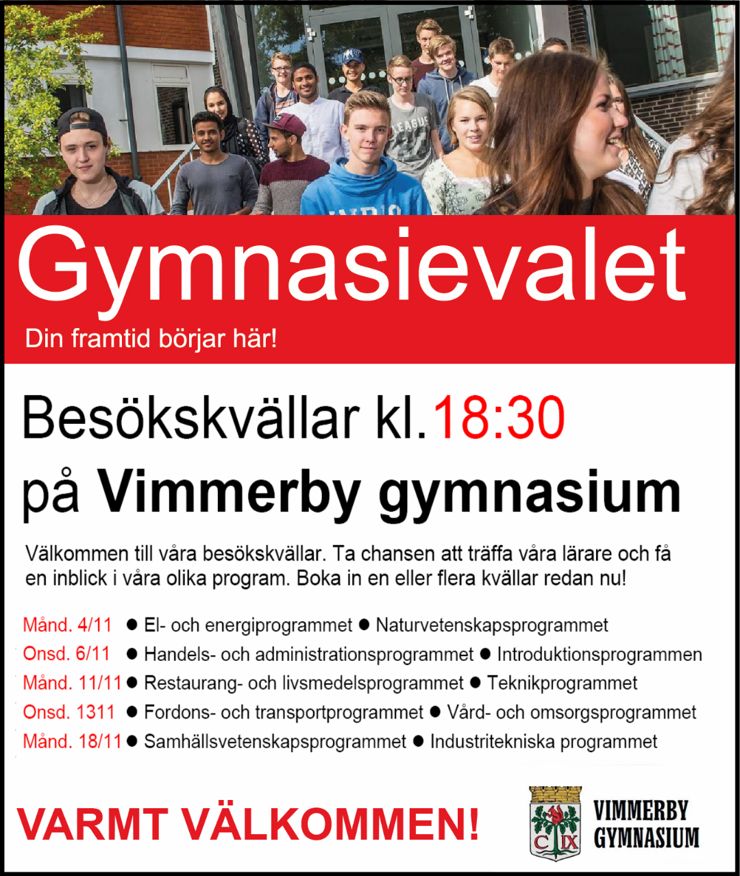 Vimmerby gymnasium - besökskvällar 2019