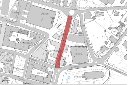Kartbild Drottninggatan avstängd